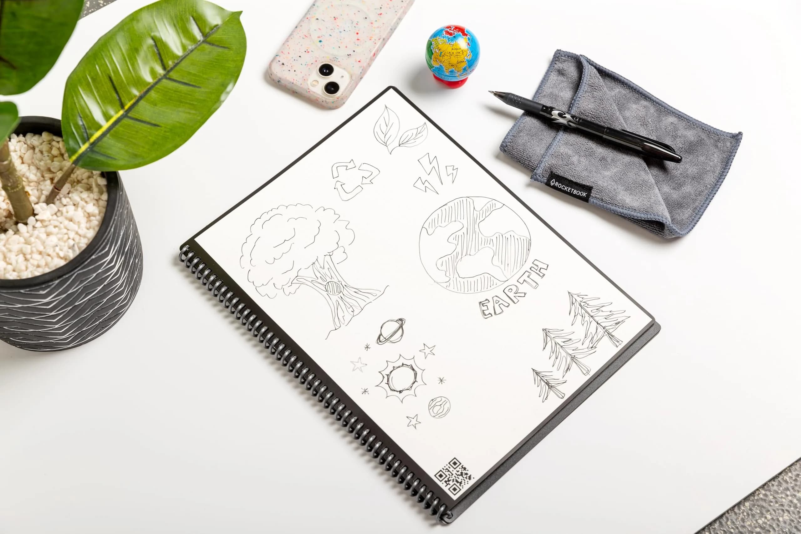 Rocketbook Core Reusable Spiral Notebook, Letter Size 21.6x27.9 cm (8.5x11 inches), Black - Dotted Pages | App-Connected, Erasable, Durable Cover - view 8