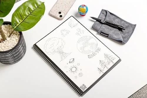 Rocketbook Core Reusable Spiral Notebook, Letter Size 21.6x27.9 cm (8.5x11 inches), Black - Dotted Pages | App-Connected, Erasable, Durable Cover thumbnail 8