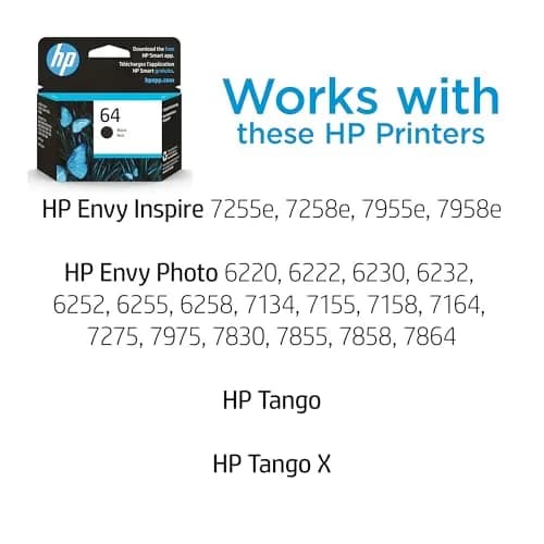 HP 64 High-Yield Black Ink Cartridge | Original Ink for HP Envy, Inspire, Photo, Tango Printers thumbnail 2