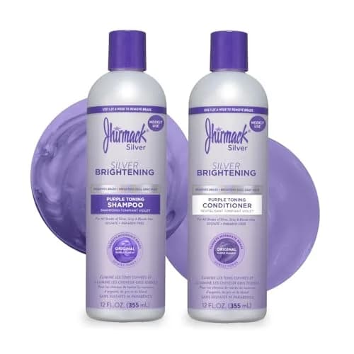 Jhirmack Silver Brightening Purple Shampoo & Conditioner Set, 12 oz | Brightens Gray & Silver Hair thumbnail 1