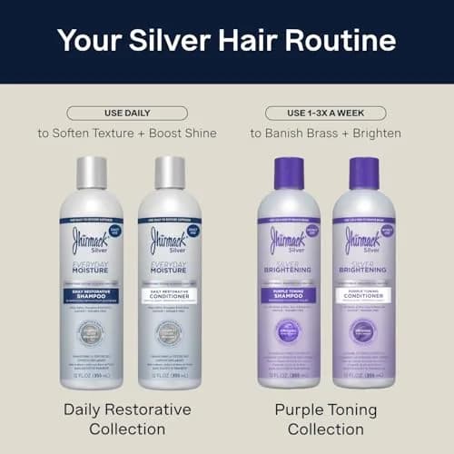 Jhirmack Silver Brightening Purple Shampoo & Conditioner Set, 12 oz | Brightens Gray & Silver Hair thumbnail 3