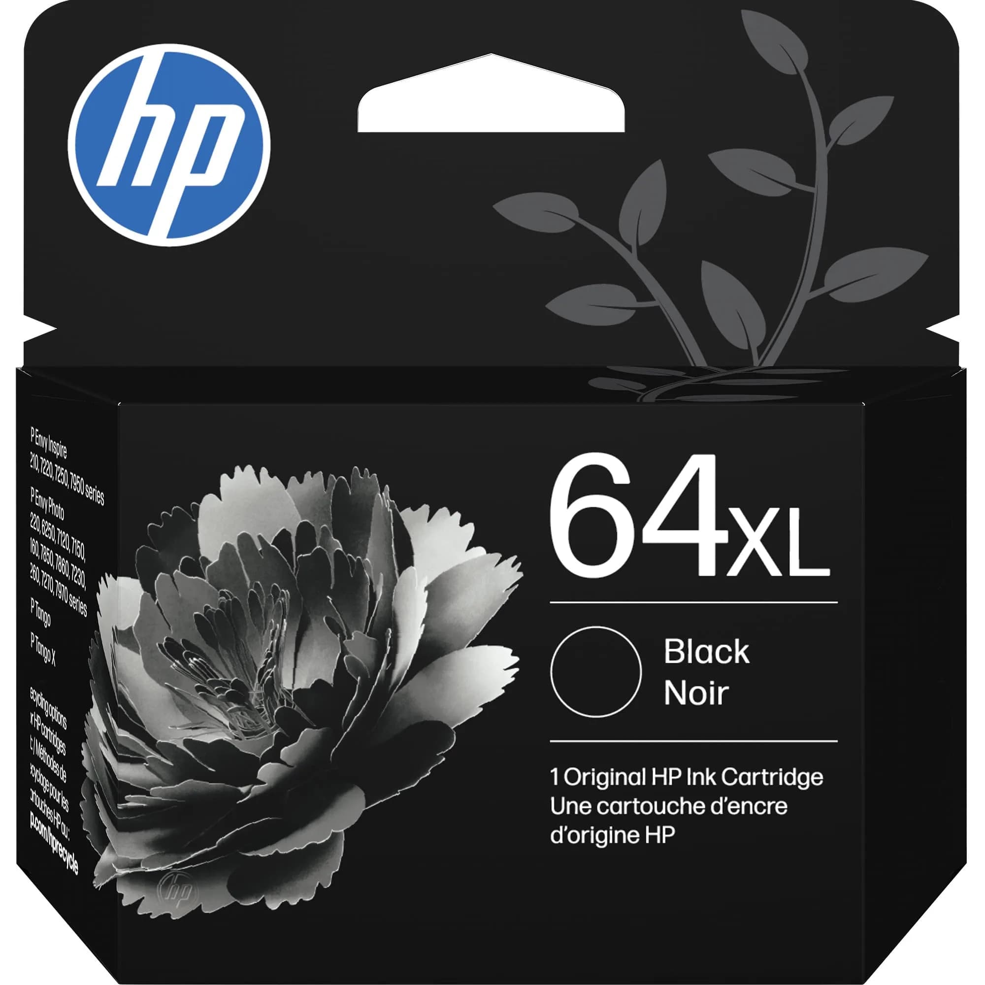 HP 64XL Black High-Yield Ink Cartridge | 600 Pages (Approx.) | Fade-Resistant Documents — Black