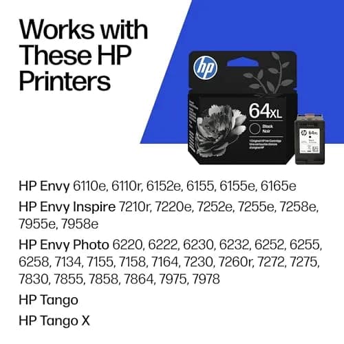 HP 64XL Black High-Yield Ink Cartridge | 600 Pages (Approx.) | Fade-Resistant Documents thumbnail 2
