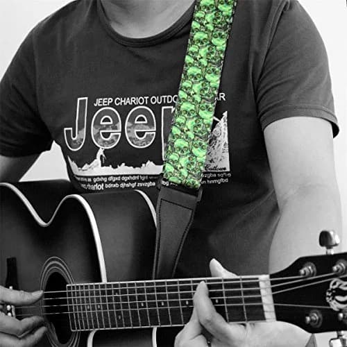 BestSounds Skull Guitar Strap & Genuine Leather Ends | Adjustable 2" Wide, Suitable for Bass, Electric & Acoustic Guitars thumbnail 7