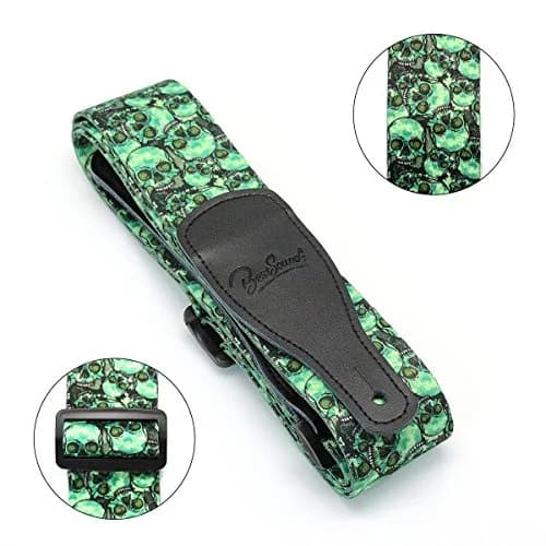 BestSounds Skull Guitar Strap & Genuine Leather Ends | Adjustable 2" Wide, Suitable for Bass, Electric & Acoustic Guitars thumbnail 2