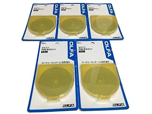 OLFA 60mm Tungsten Tool Steel Rotary Blades (5 Blades, 60mm) | Precision Cutting for Quilting & Fabric thumbnail 1