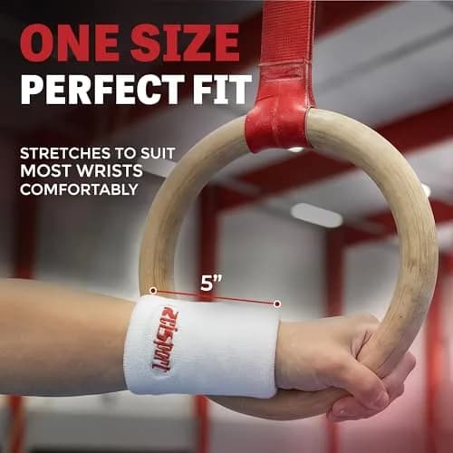 Reisport Gymnastics Wristband White Unisex 5 inch (11.4 cm) Sweat-Wicking | Trusted by Gymnasts Worldwide thumbnail 2