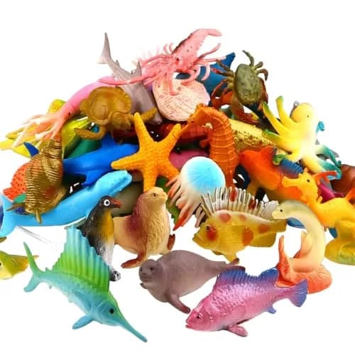 Funcorn Toys 52 Pack Ocean Animal Toys Assorted Mini Sea Creature Figures | Realistic 2 Inch Sea Animals for Kids 3+ thumbnail 1