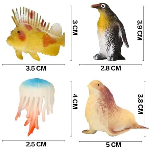 Funcorn Toys 52 Pack Ocean Animal Toys Assorted Mini Sea Creature Figures | Realistic 2 Inch Sea Animals for Kids 3+ thumbnail 5