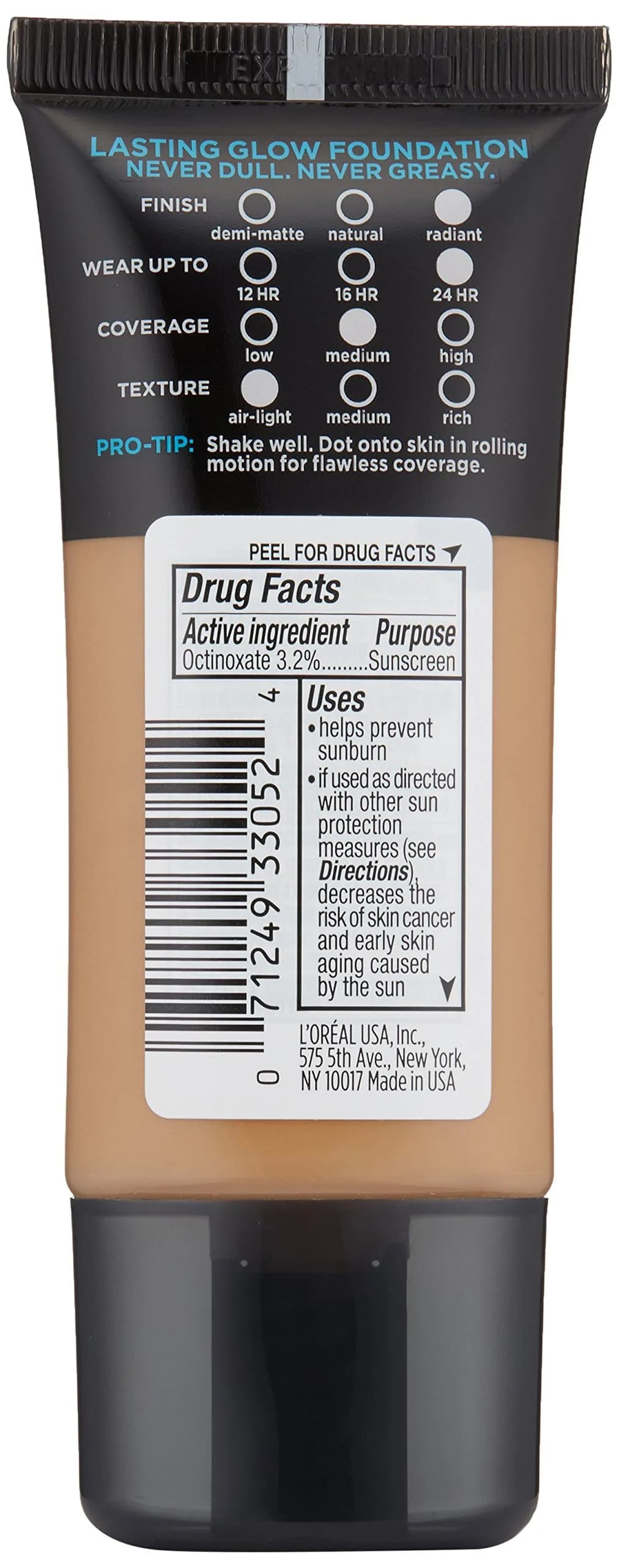 L'Oréal Paris Infallible Pro-Glow Foundation - Caramel Beige, 1 fl oz - view 2