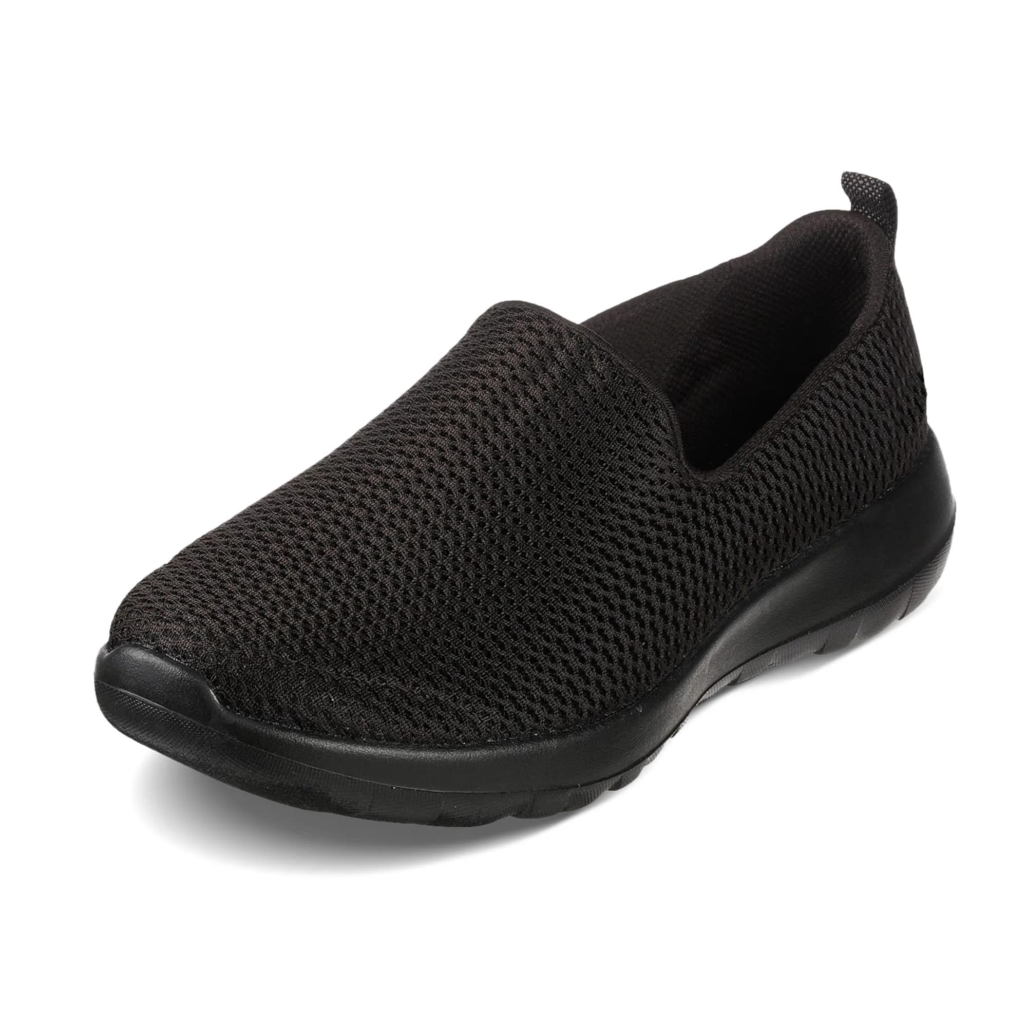 Skechers Women's Go Walk Joy Sneaker, Black, 10 Wide | All-Day Casual Comfort - main product image