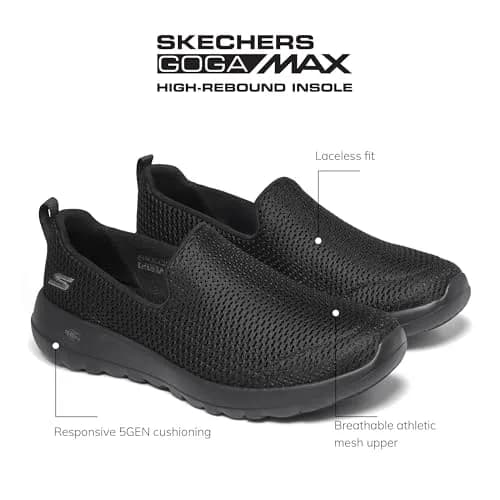 Skechers Women's Go Walk Joy Sneaker, Black, 10 Wide | All-Day Casual Comfort thumbnail 4