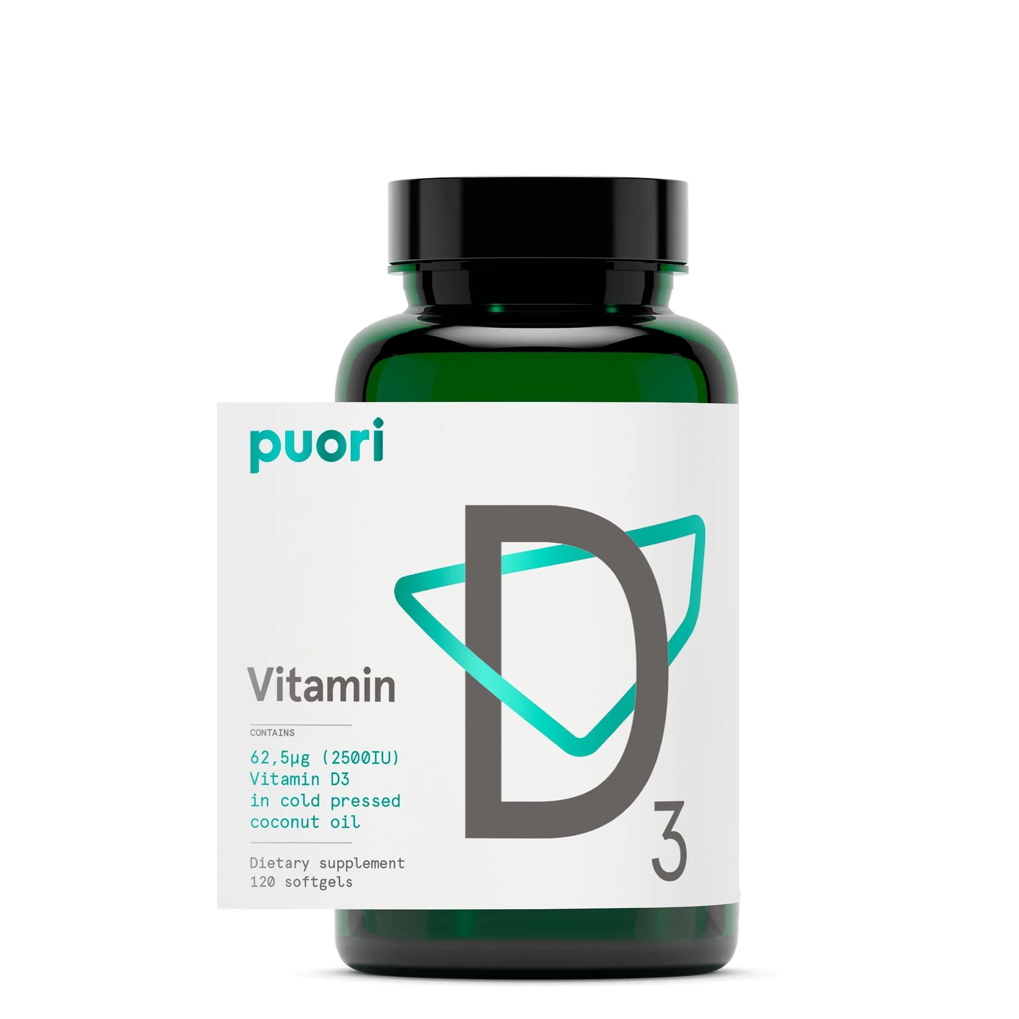 Puori Vitamin D3 Softgels for Adults 120 Count | Supports Bone & Immune Health