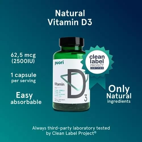 Puori Vitamin D3 Softgels for Adults 120 Count | Supports Bone & Immune Health thumbnail 2