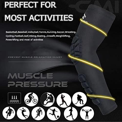 HOPEFORTH Impact Protection Gear 2PCS Padded Arm Elbow Forearm Sleeves | Impact-Absorbing EVA Padding thumbnail 6