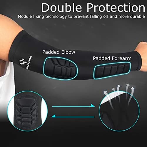 HOPEFORTH Impact Protection Gear 2PCS Padded Arm Elbow Forearm Sleeves | Impact-Absorbing EVA Padding thumbnail 7
