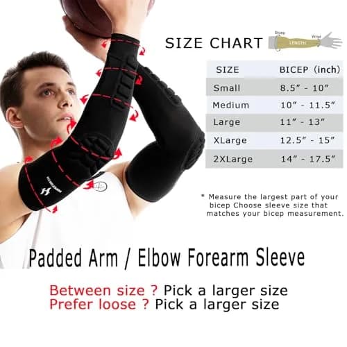 HOPEFORTH Impact Protection Gear 2PCS Padded Arm Elbow Forearm Sleeves | Impact-Absorbing EVA Padding thumbnail 2