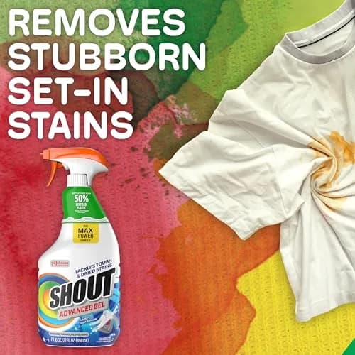 SHOUT Advanced Gel Laundry Stain Remover Spray 22 Fl Oz (650ml) | 70% More Stain-Fighting Power thumbnail 7