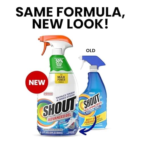 SHOUT Advanced Gel Laundry Stain Remover Spray 22 Fl Oz (650ml) | 70% More Stain-Fighting Power thumbnail 2