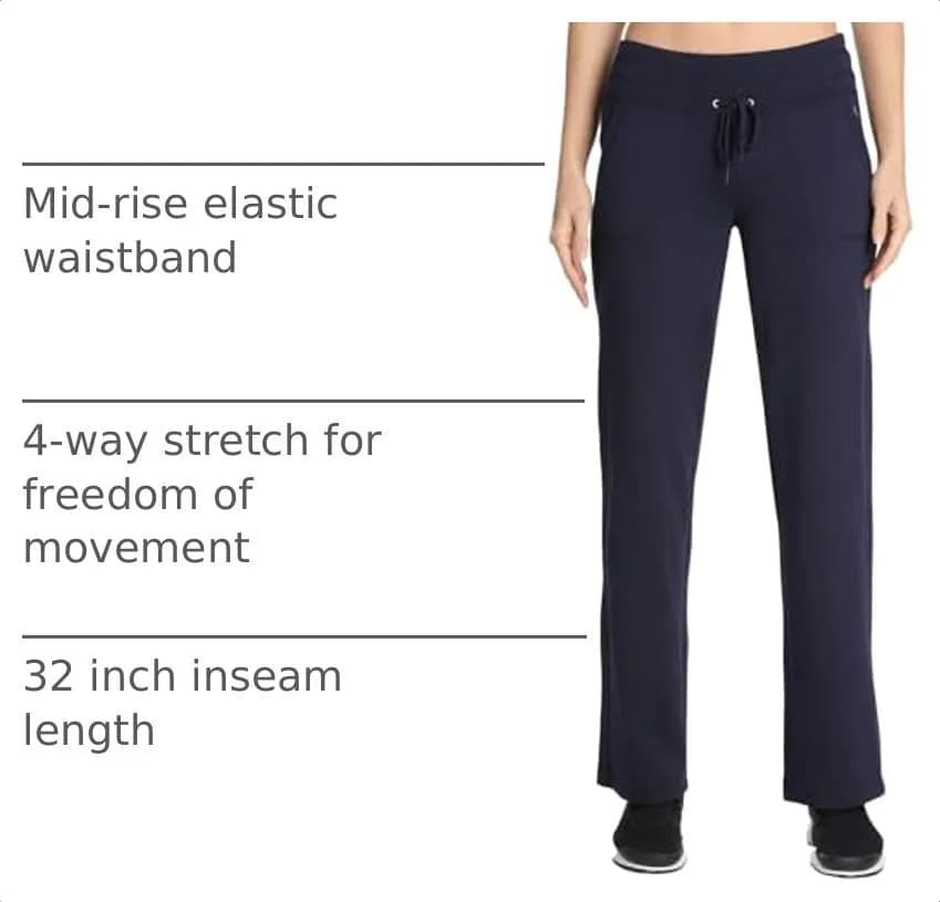 Danskin Women's Drawcord Pant X-Small Midnight Navy | Comfortable Yoga & Lounge Wear thumbnail 4