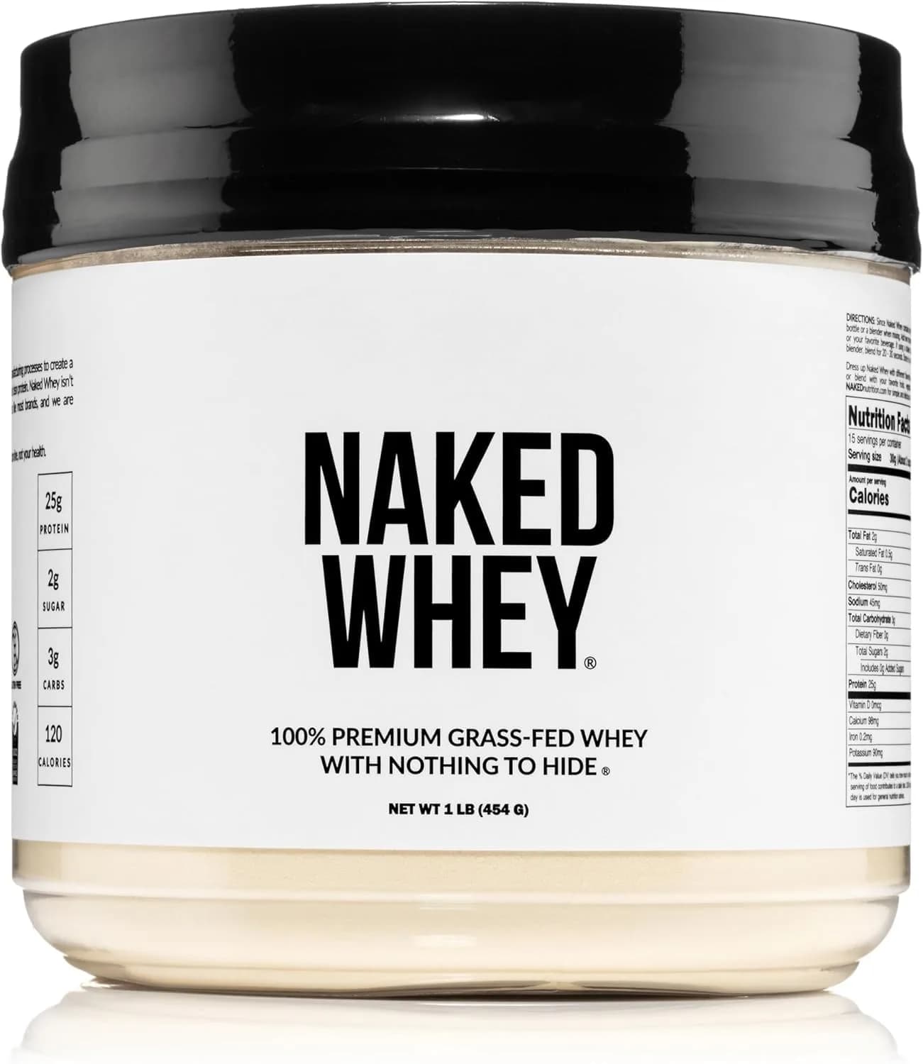 NAKED Whey Protein Powder 1 lb (454g) | NSF Certified Grass-Fed Protein - main product image