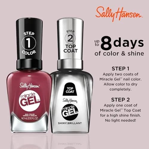 Sally Hansen Miracle Gel Nail Polish 0.5 Fl Oz | Long-Lasting, Vegan, No UV Needed, Glossy Finish thumbnail 2