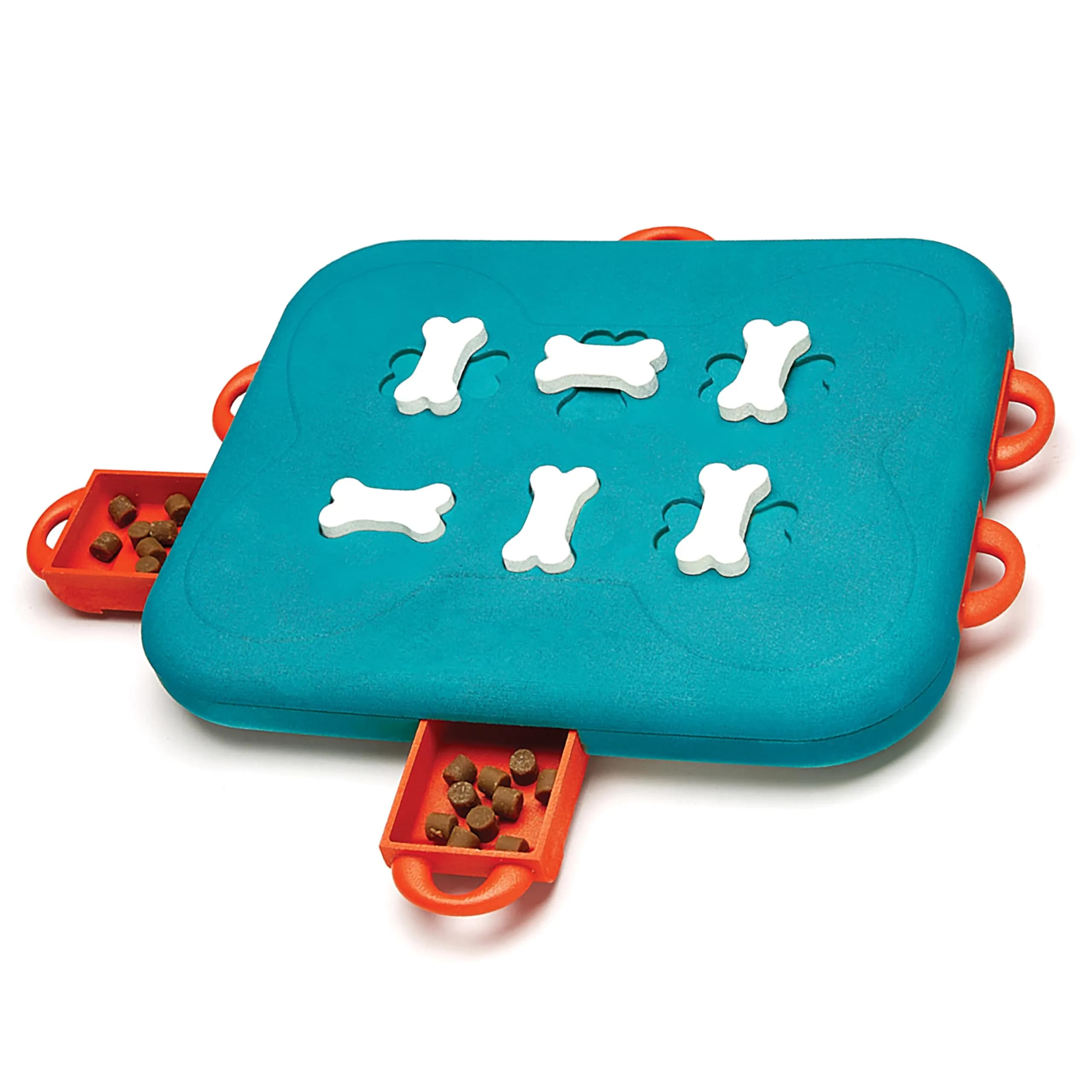 Outward Hound Dog Hide N' Slide Treat Puzzle Toy Level 2 Intermediate Tan | Interactive Dog Enrichment — Dog Casino (Blue, Orange)