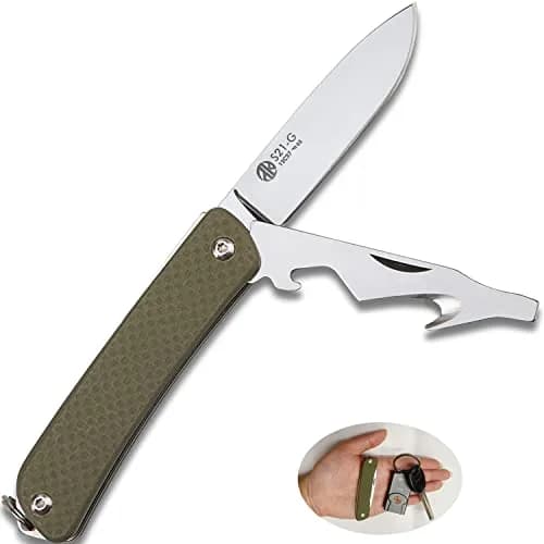 Ruike Small Keychain Knife for Men,Women Gifts,5 in1 Multitool, 12C27 Steel,Mini EDC Tactical Folding Pocket Knives Camping Key Tool,Multifunction,Scissors,Screwdriver,Bottle Opener,Cute Outdoor Gear | Compact & Multifunctional thumbnail 1