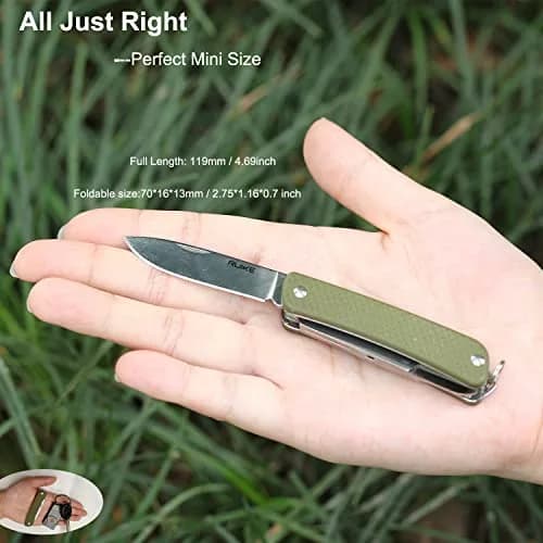 Ruike Small Keychain Knife for Men,Women Gifts,5 in1 Multitool, 12C27 Steel,Mini EDC Tactical Folding Pocket Knives Camping Key Tool,Multifunction,Scissors,Screwdriver,Bottle Opener,Cute Outdoor Gear | Compact & Multifunctional thumbnail 5