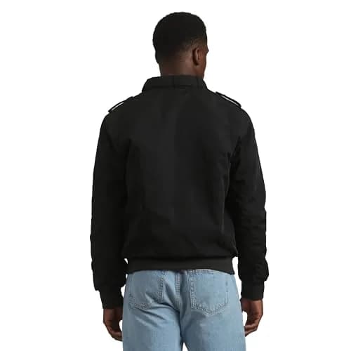 Members Only Men's Iconic Racer Quilted Lining & Slim Fit Jacket (Black, Medium) | Classic Windbreaker for Men thumbnail 5