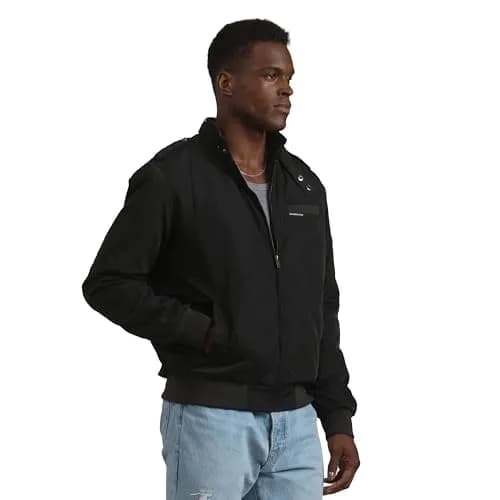 Members Only Men's Iconic Racer Quilted Lining & Slim Fit Jacket (Black, Medium) | Classic Windbreaker for Men thumbnail 2