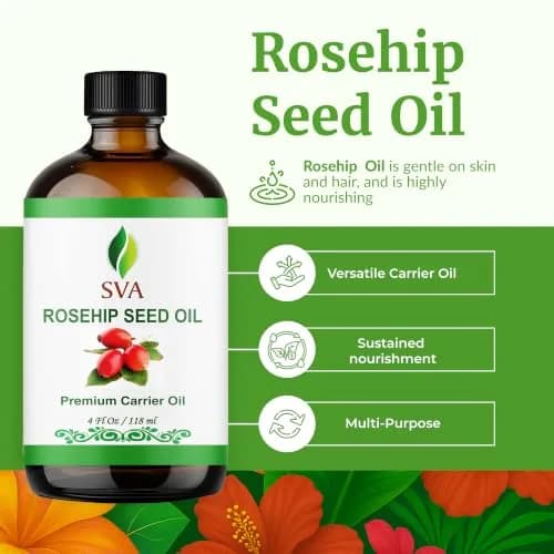 SVA ORGANICS Organic Rosehip Seed Oil 4 Fl Oz (118 ml) - Pure & Natural Carrier Oil thumbnail 2
