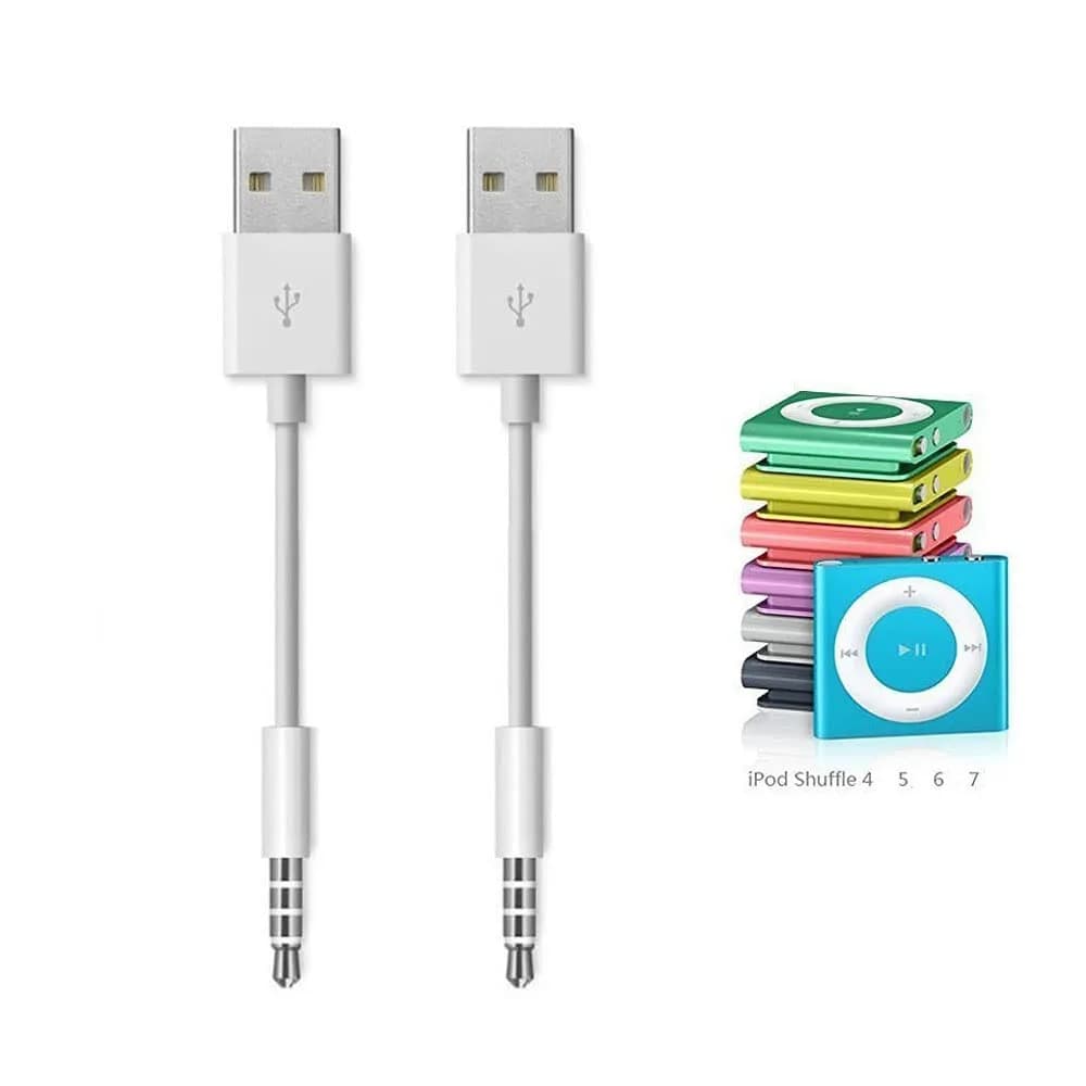 Amicable USB Data Cable for iPod Shuffle 3rd-7th Gen (2-Pack, 10cm) | Sync & Charge - view 2
