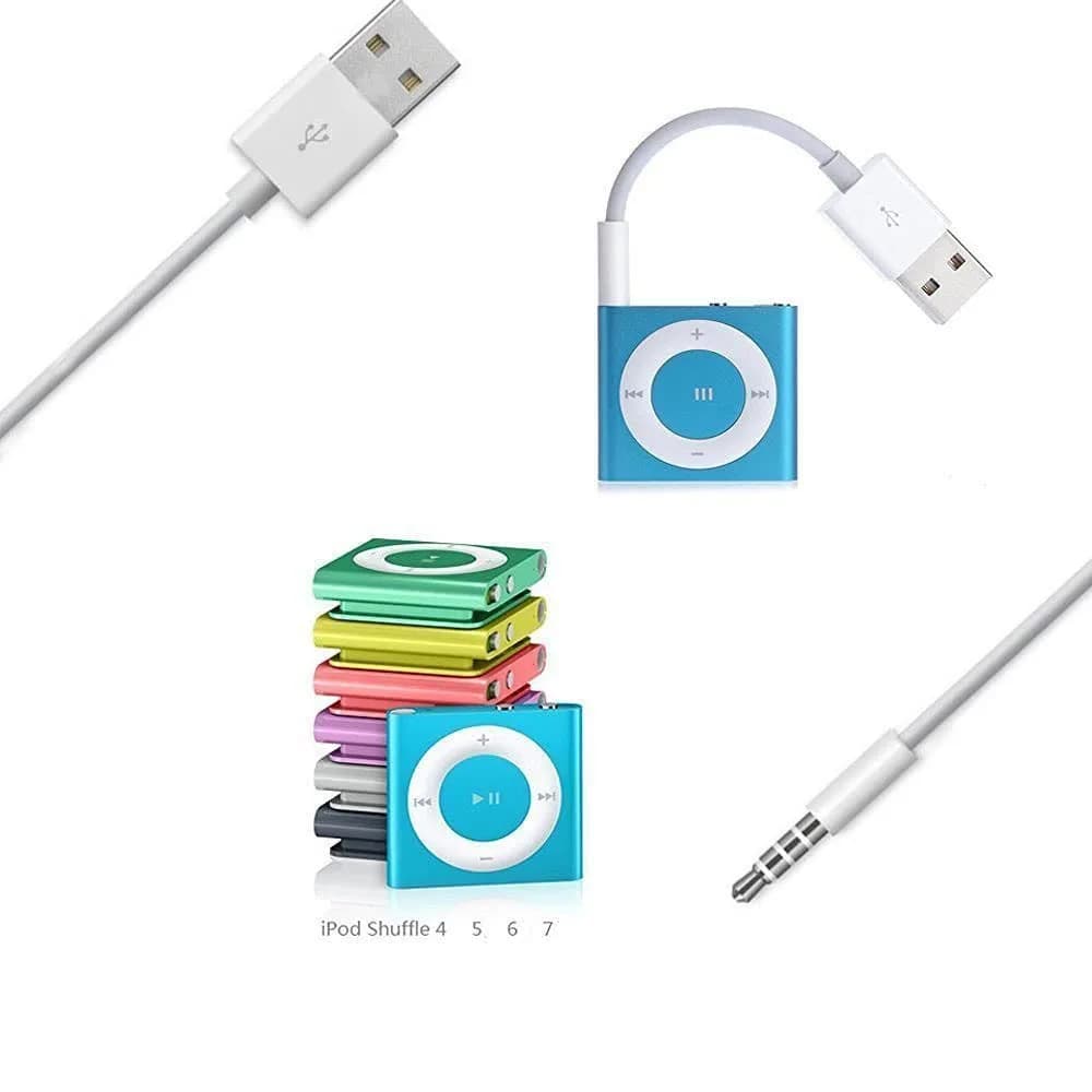 Amicable USB Data Cable for iPod Shuffle 3rd-7th Gen (2-Pack, 10cm) | Sync & Charge - view 3