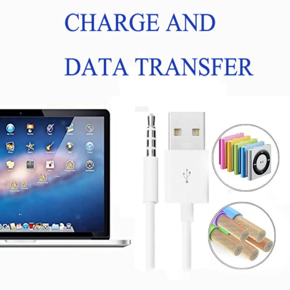 Amicable USB Data Cable for iPod Shuffle 3rd-7th Gen (2-Pack, 10cm) | Sync & Charge - view 4