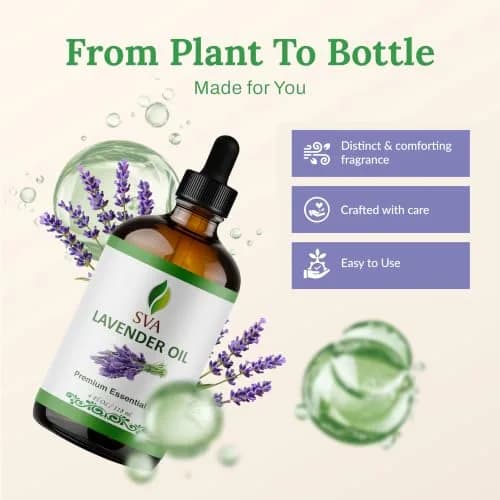 SVA ORGANICS Organic Lavender Essential Oil 4 Fl Oz (118 mL) - Pure & Natural Aromatherapy thumbnail 4