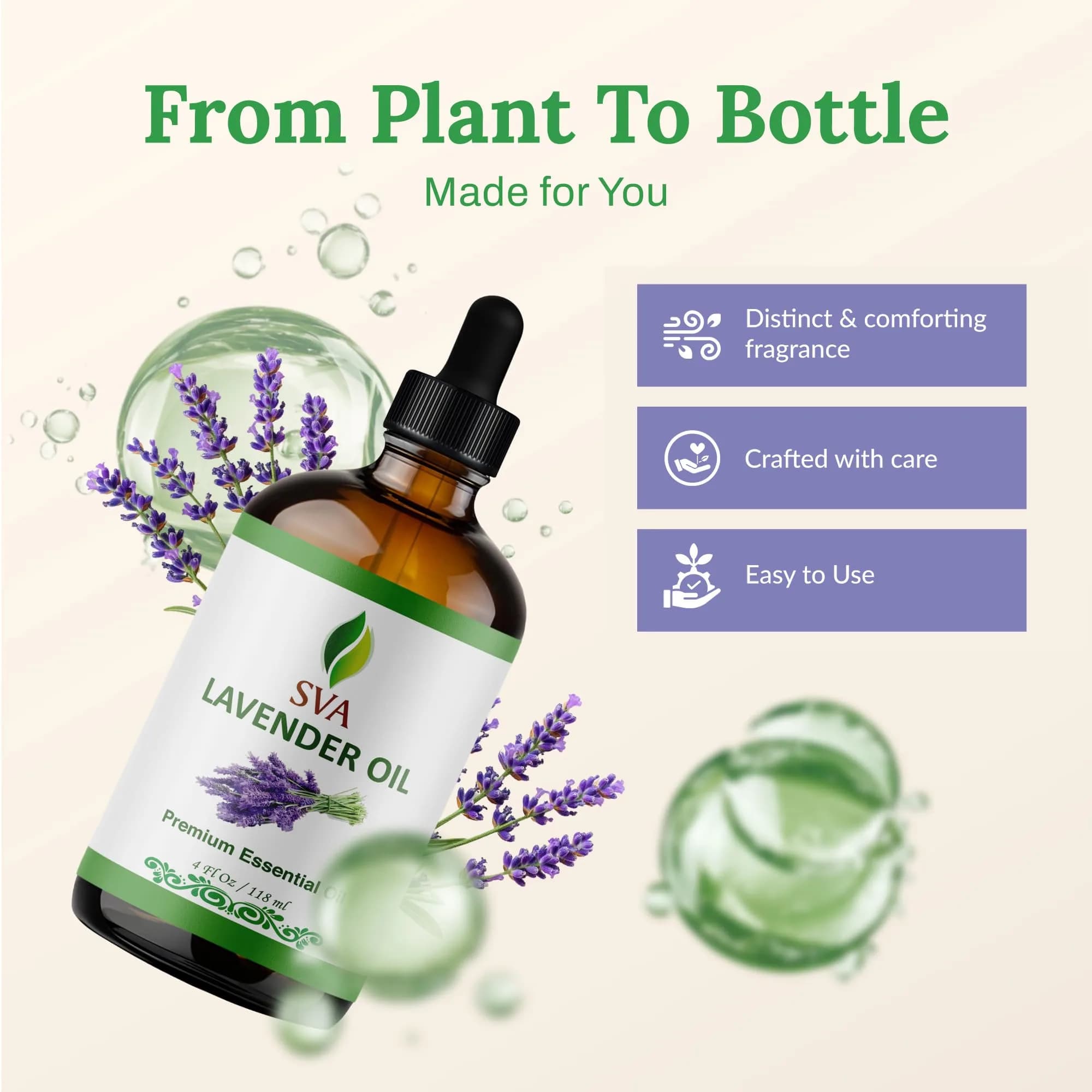 SVA ORGANICS Organic Lavender Essential Oil 4 Fl Oz (118 mL) - Pure & Natural Aromatherapy - view 4