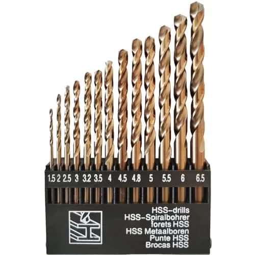 HYMNORQ 13-Pc M35 Cobalt Drill Bit Set, 1.5-6.5mm | Heavy-Duty Metalworking Tools thumbnail 1