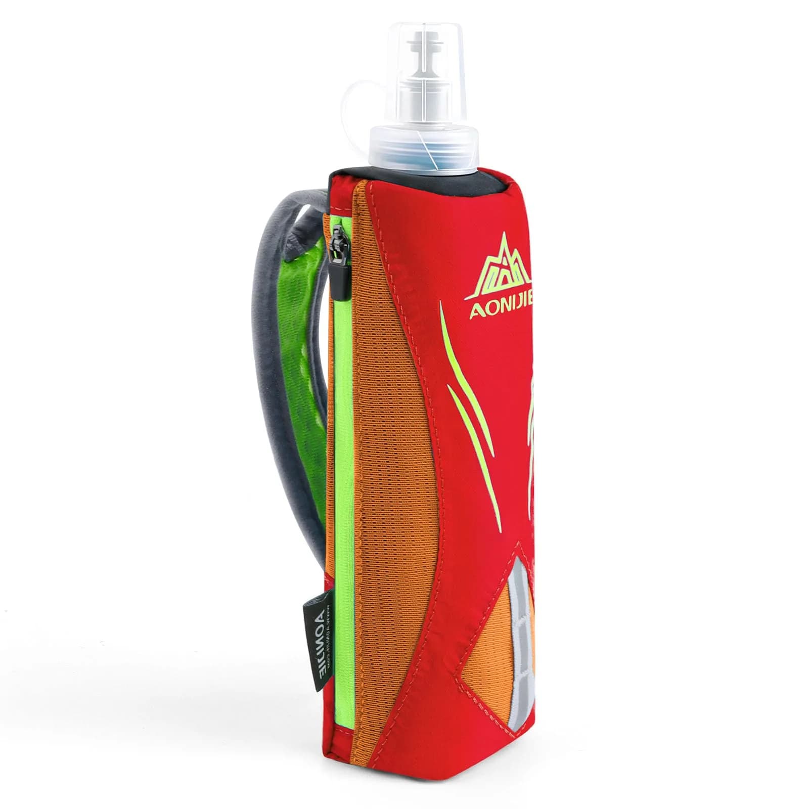 Geila Handheld Water Bottle for Running 17 oz | Soft Flask with Hand Strap, Hydration Pack, Orange
