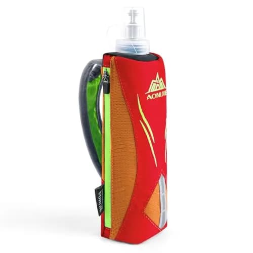 Geila Handheld Water Bottle for Running 17 oz | Soft Flask with Hand Strap, Hydration Pack, Orange thumbnail 1