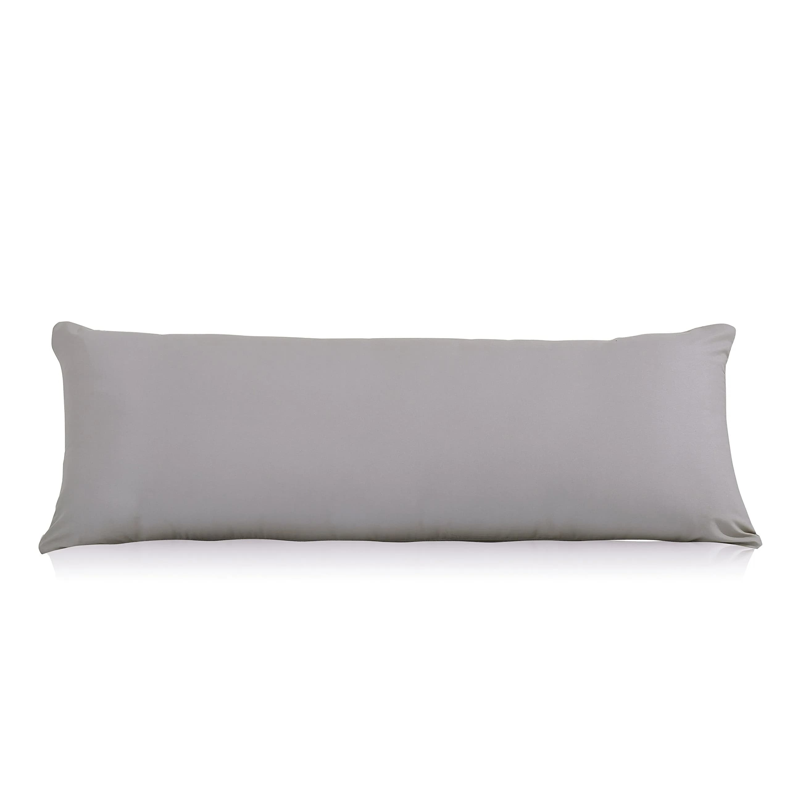 EVOLIVE Silver Grey Microfiber Body Pillow Cover 21"x54" | Ultra-Soft Breathable Microfiber