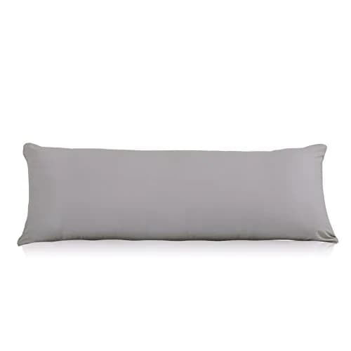 EVOLIVE Silver Grey Microfiber Body Pillow Cover 21"x54" | Ultra-Soft Breathable Microfiber thumbnail 1