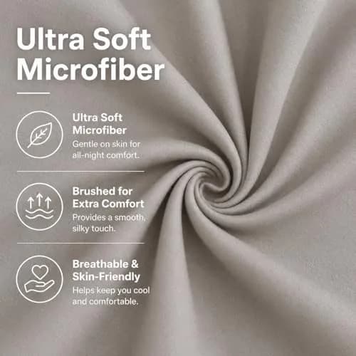 EVOLIVE Silver Grey Microfiber Body Pillow Cover 21"x54" | Ultra-Soft Breathable Microfiber thumbnail 6
