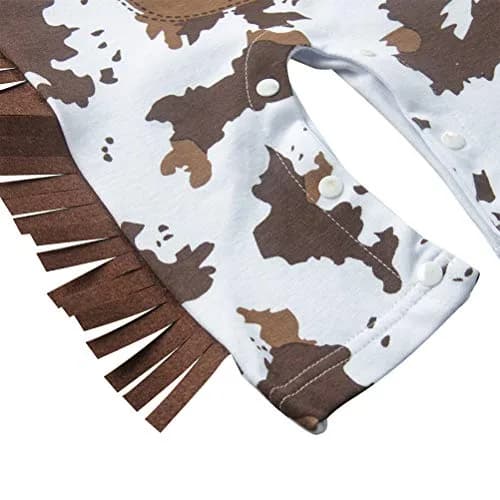 LXKIKMM Baby Cowboy Cowgirl Outfit Rodeo Halloween Costume, 3-6 Months | 4-Piece Western Romper Set thumbnail 7