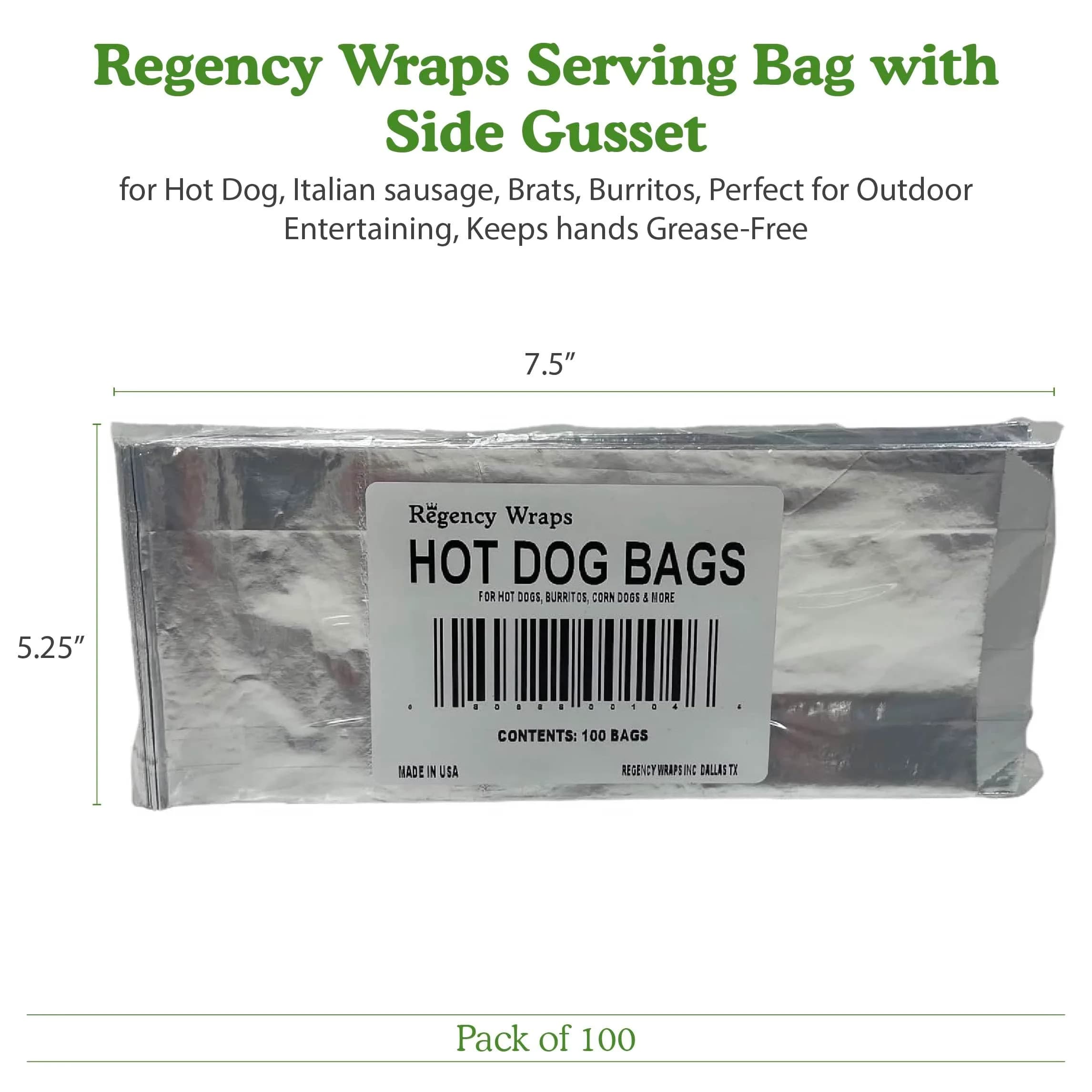 Regency Wraps Grease Resistant Serving Snack Bags, Foil-Lined, 100 Count | Keep Food Fresh & Hot - view 7