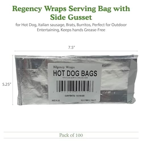 Regency Wraps Grease Resistant Serving Snack Bags, Foil-Lined, 100 Count | Keep Food Fresh & Hot thumbnail 7