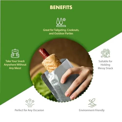 Regency Wraps Grease Resistant Serving Snack Bags, Foil-Lined, 100 Count | Keep Food Fresh & Hot thumbnail 2