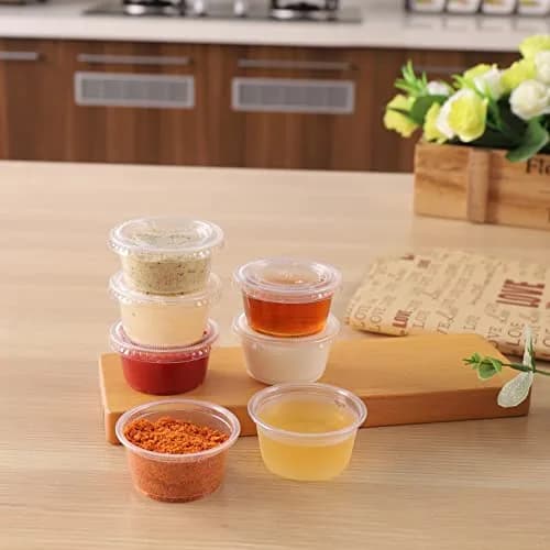 TashiBox 200 Pack of 2-Ounce Disposable Plastic Jello Shot Cups with Lids | Clear, Leak Proof, Food Grade thumbnail 7