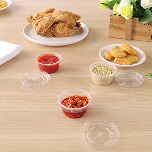 TashiBox 200 Pack of 2-Ounce Disposable Plastic Jello Shot Cups with Lids | Clear, Leak Proof, Food Grade thumbnail 8