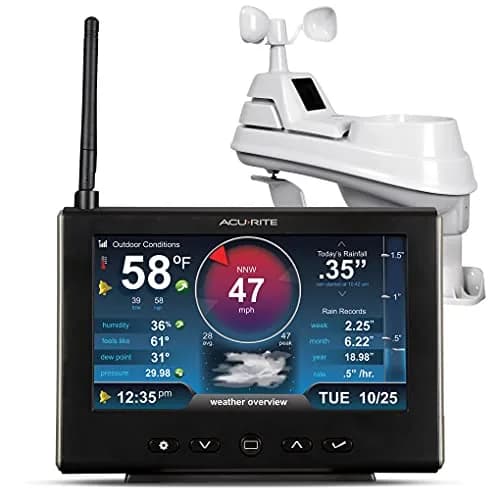 AcuRite Iris Weather Station with Rain Gauge, Wind Speed/Direction, and HD Display | 1.84 kg (4.1 lb) | Real-Time Weather Conditions thumbnail 1